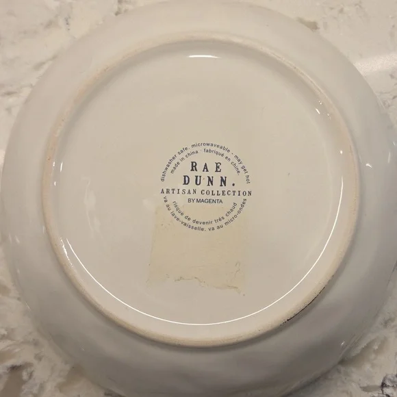 Rae Dunn Cream Dinner Bowl Pet Dog 8inch - Picture 5 of 7